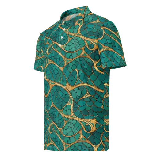 Mermaid Trellis on a Men's Slim Fit Polo Shirt