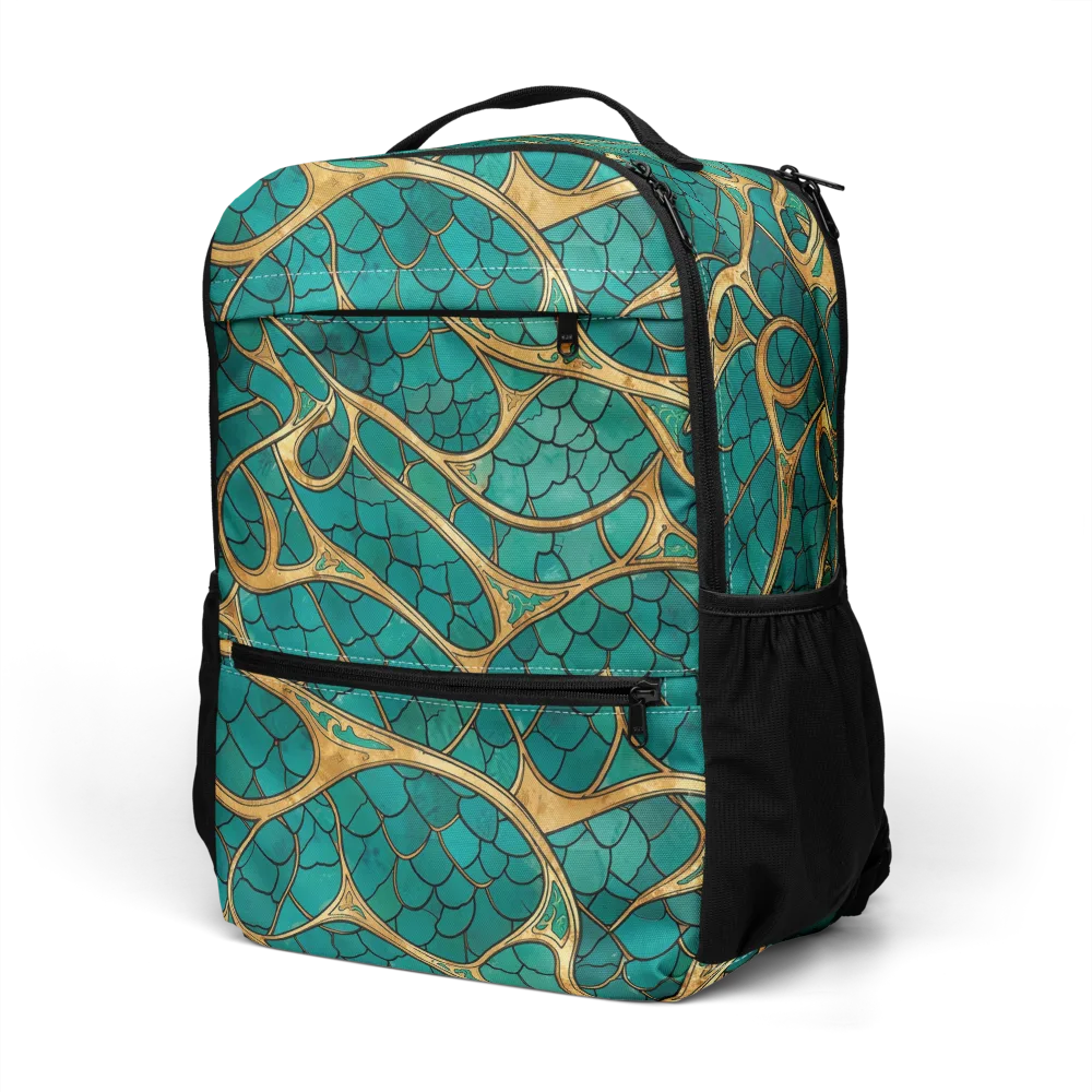 Mermaid Trellis on Utility Backpack — Left Front