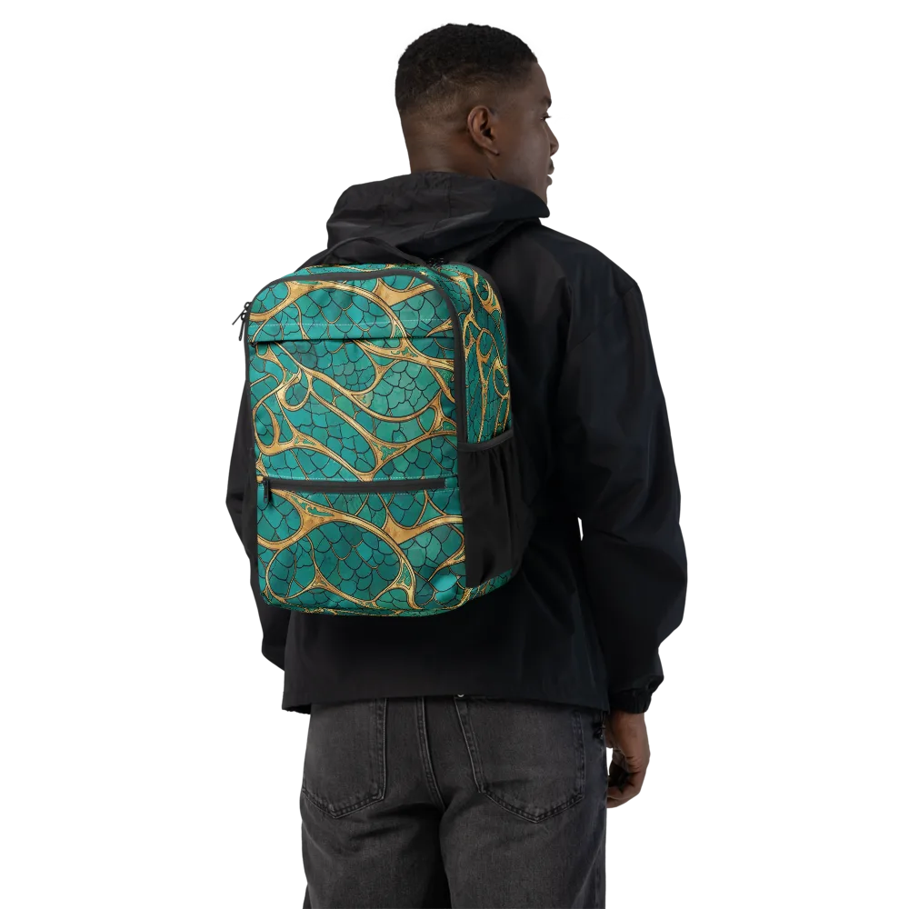 Mermaid Trellis on Utility Backpack — Back