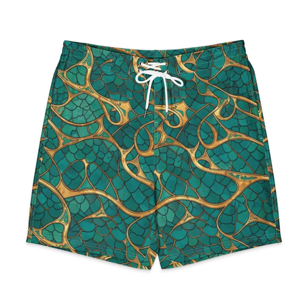 Mermaid Trellis on Men's Board Shorts — Front
