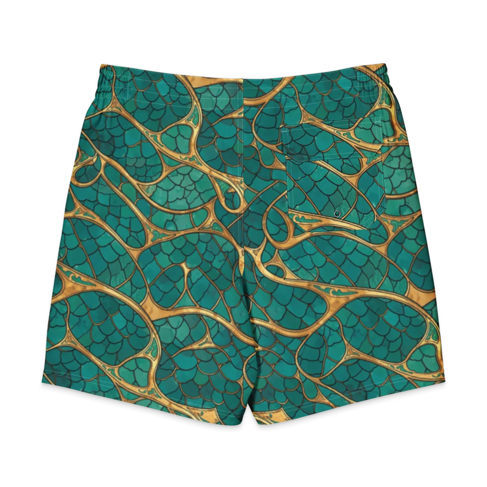 Mermaid Trellis on Men's Board Shorts — Back