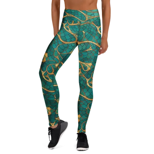 Mermaid Trellis on a Yoga Leggings