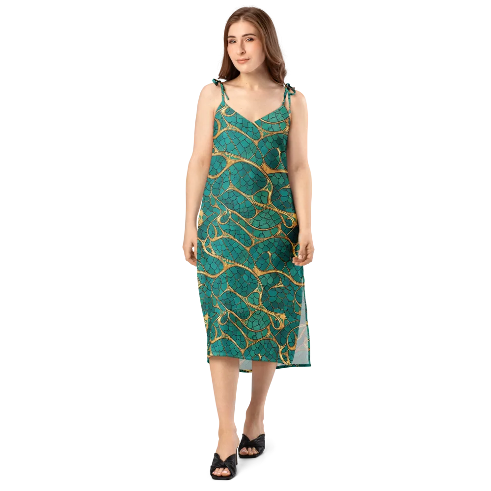 Mermaid Trellis on Slip Dress — Front
