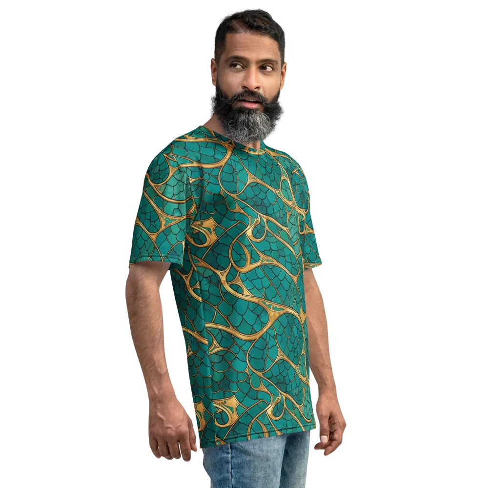 Mermaid Trellis on Men's Crew Neck T-Shirt — Right