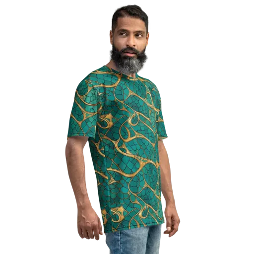 Mermaid Trellis on a Men's Crew Neck T-Shirt