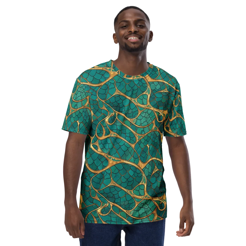 Mermaid Trellis on Men's Crew Neck T-Shirt — Front