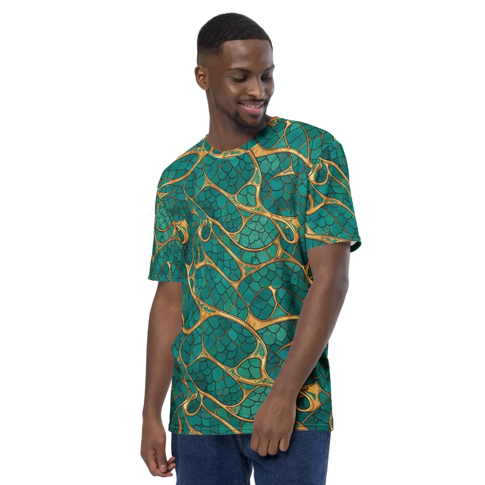 Mermaid Trellis on Men's Crew Neck T-Shirt — Left