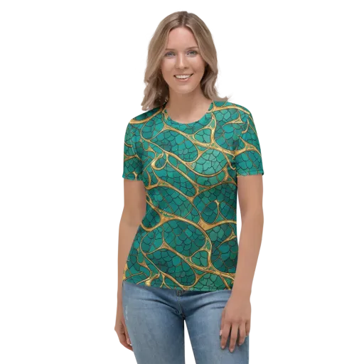 Mermaid Trellis on a Women's Crew Neck T-Shirt