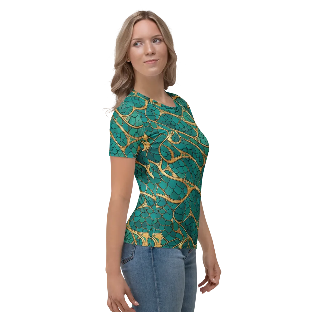 Mermaid Trellis on Women's Crew Neck T-Shirt — Right