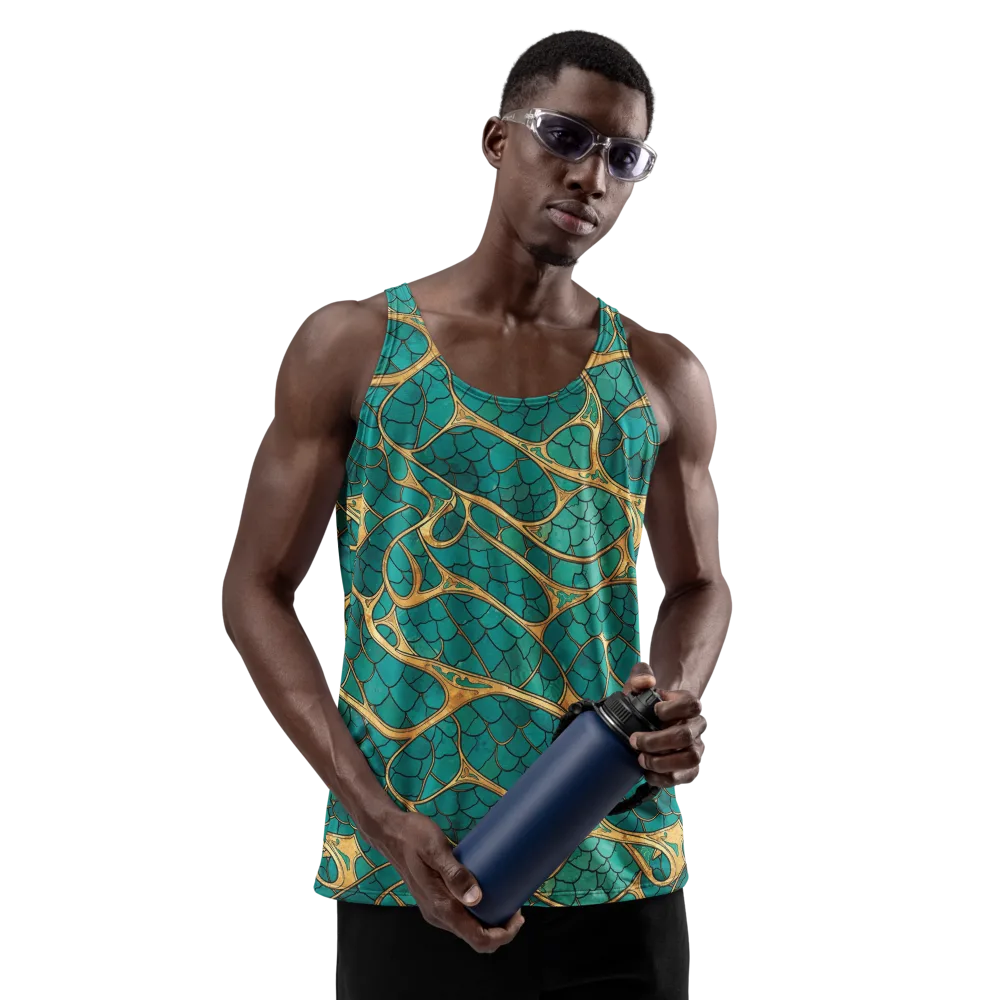 Mermaid Trellis on Men's Tank Top — Front