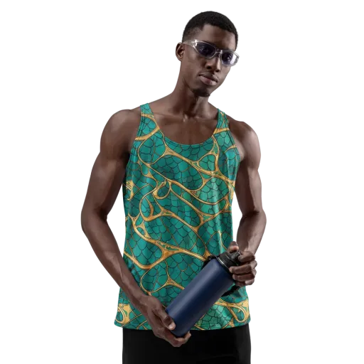 Mermaid Trellis on a Men's Tank Top