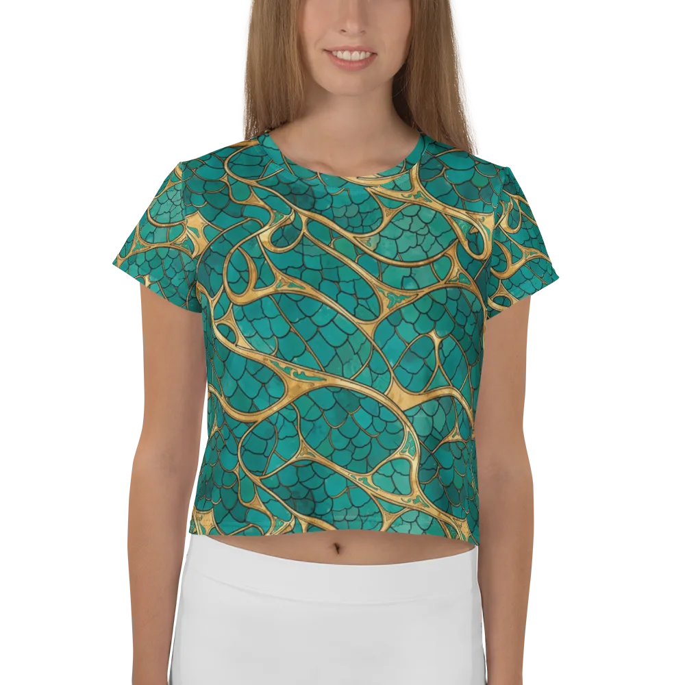 Mermaid Trellis on Crop Tee — Front