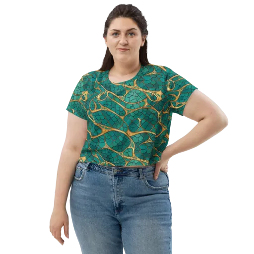 Mermaid Trellis on a Crop Tee