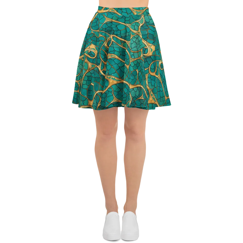 Mermaid Trellis on Skater Skirt — Front