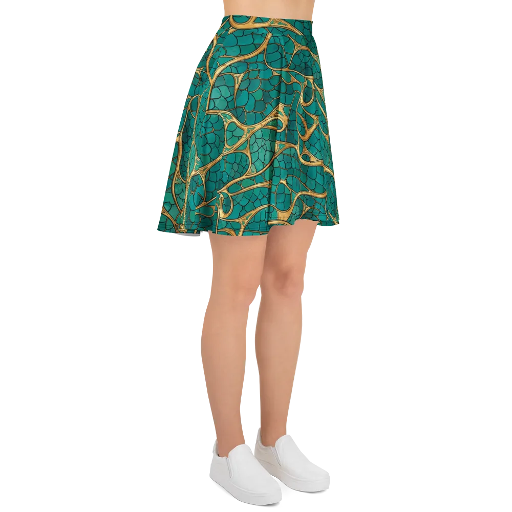Mermaid Trellis on Skater Skirt — Right