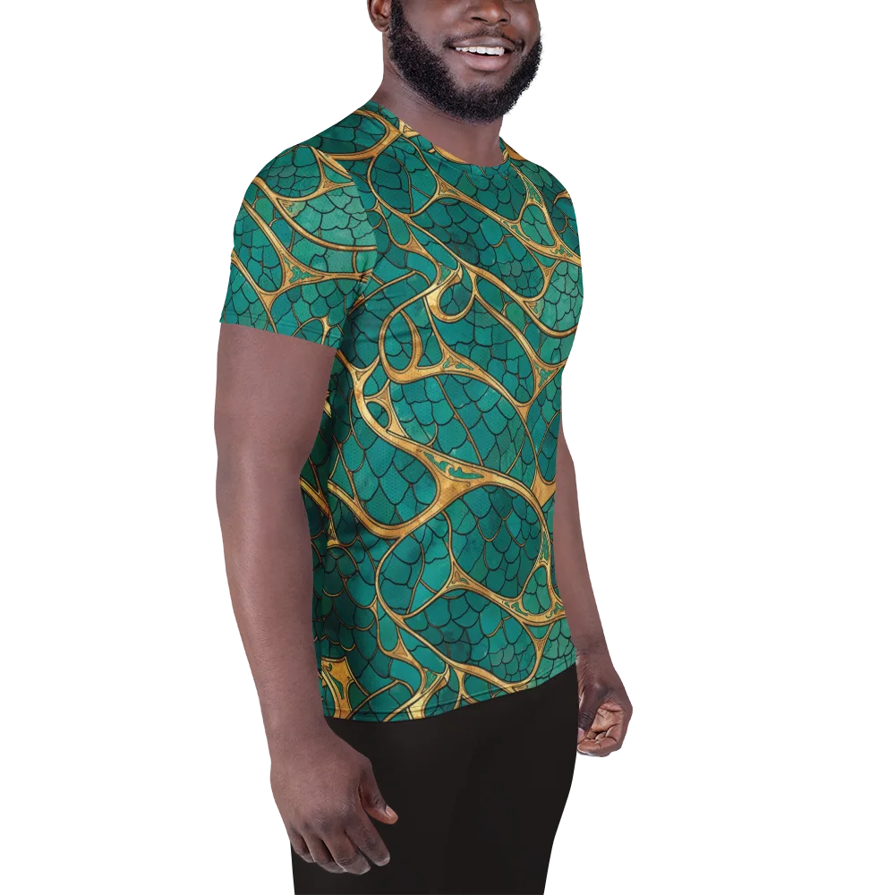 Mermaid Trellis on Men's Athletic T-Shirt — Right