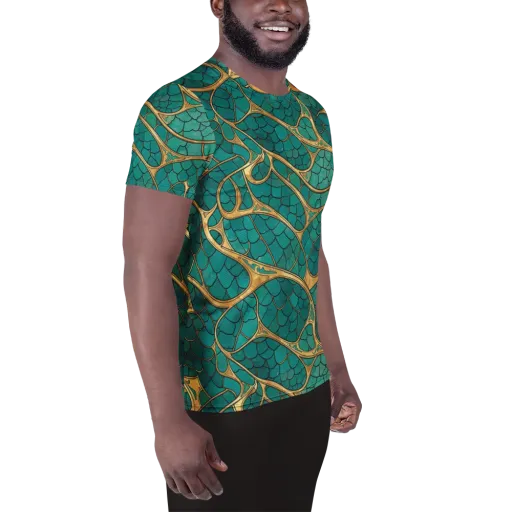 Mermaid Trellis on a Men's Athletic T-Shirt