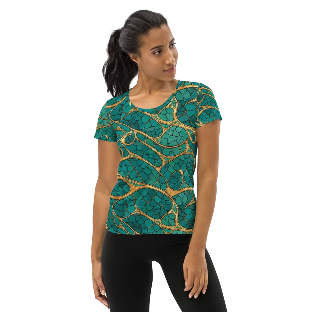 Mermaid Trellis on Women's Athletic T-Shirt — Front