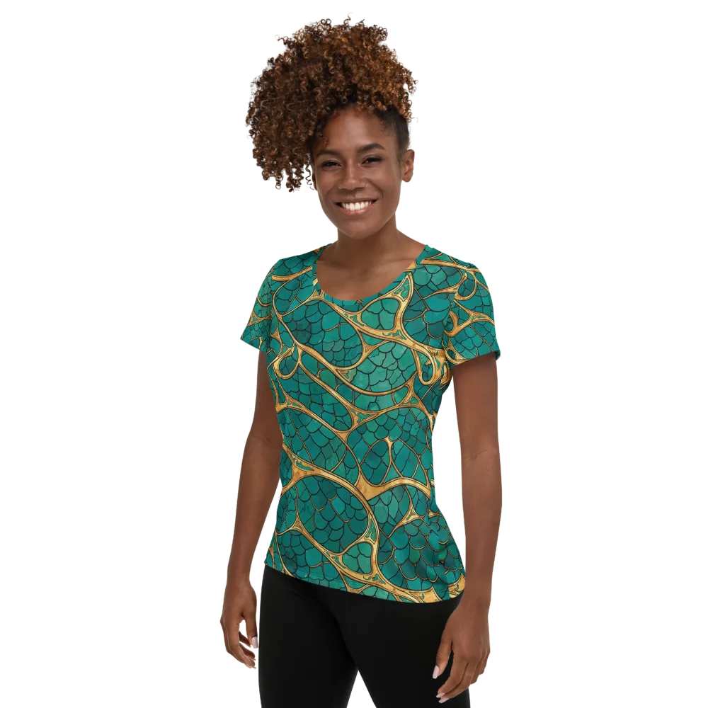 Mermaid Trellis on Women's Athletic T-Shirt — Left