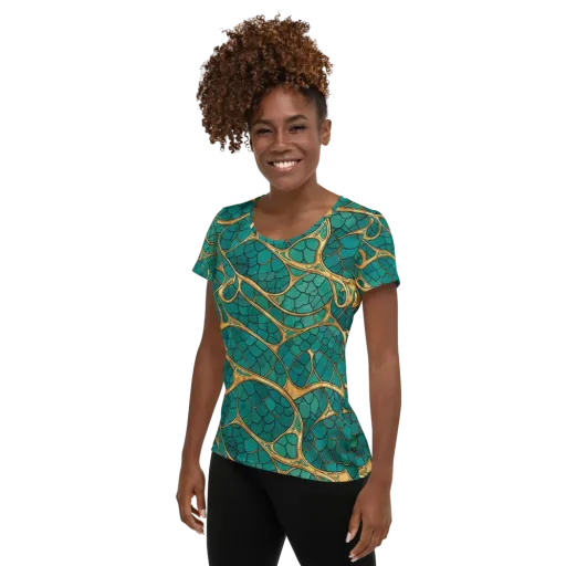 Mermaid Trellis on a Women's Athletic T-Shirt