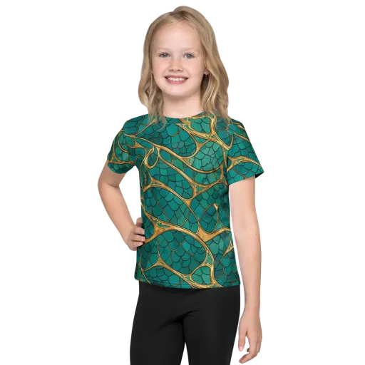 Mermaid Trellis on a Kids Crew Neck T-Shirt
