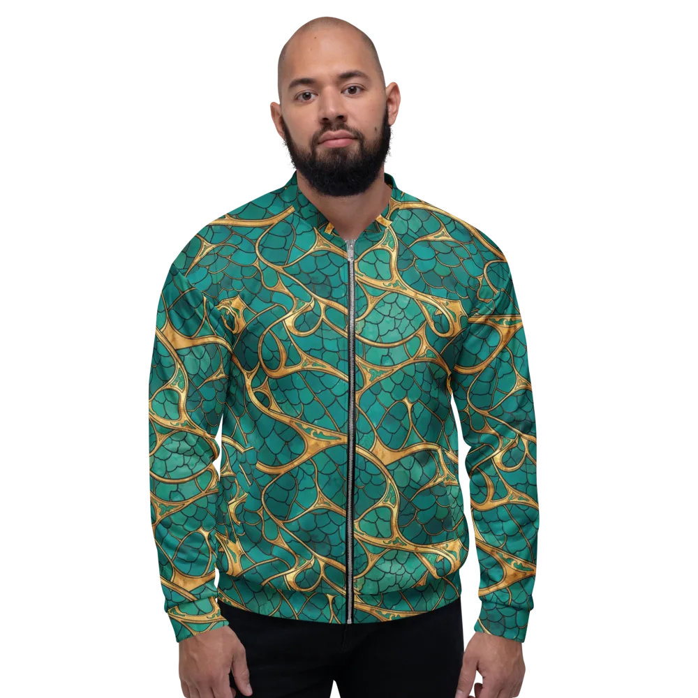 Mermaid Trellis on Bomber Jacket — Front