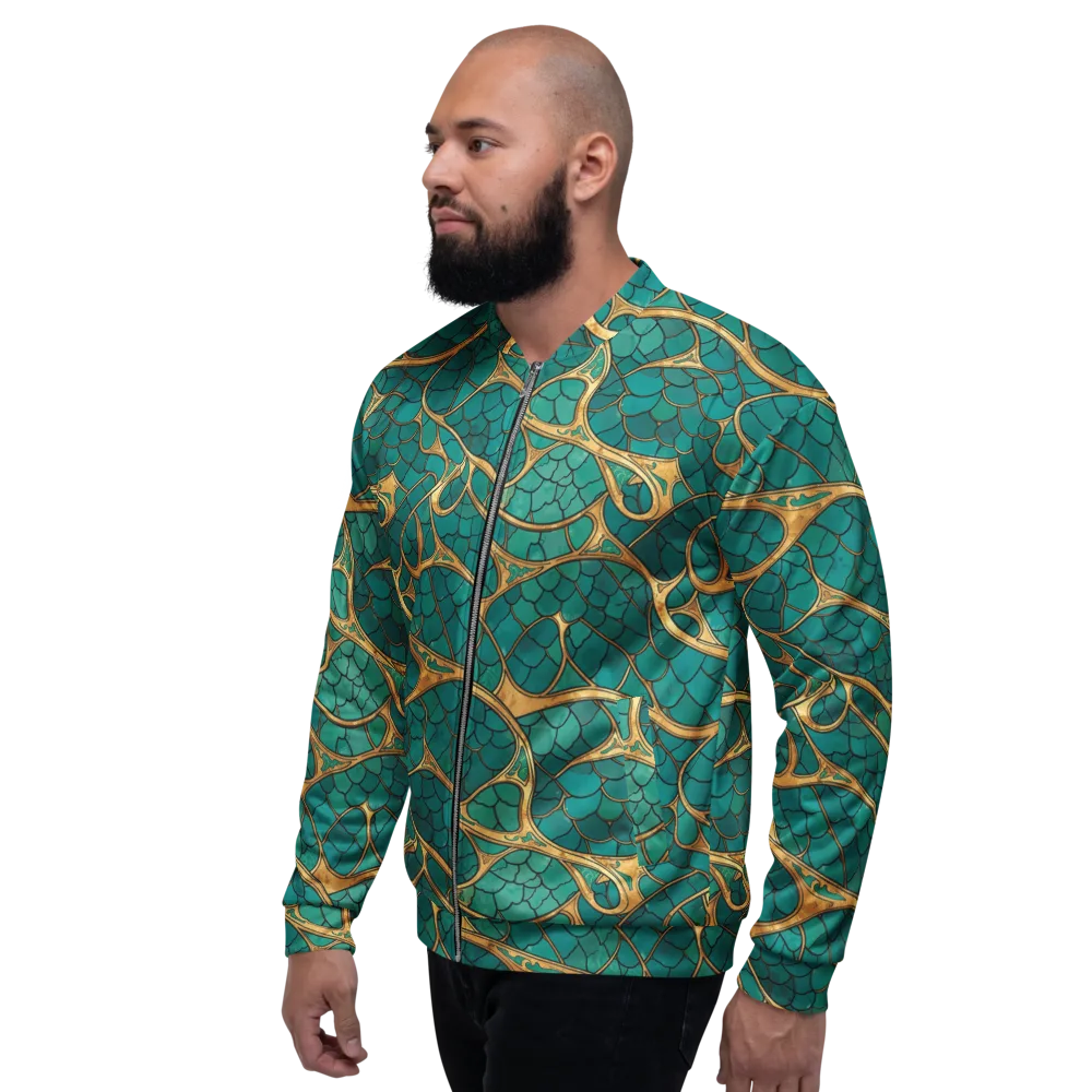 Mermaid Trellis on Bomber Jacket — Left