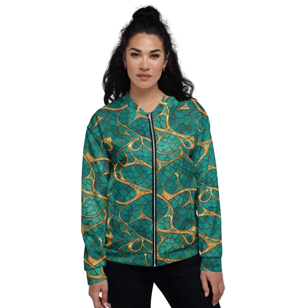 Mermaid Trellis on Bomber Jacket — Front