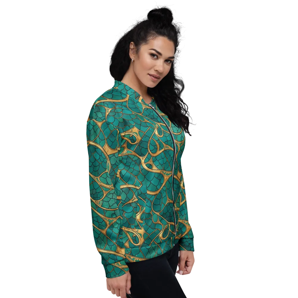 Mermaid Trellis on Bomber Jacket — Right