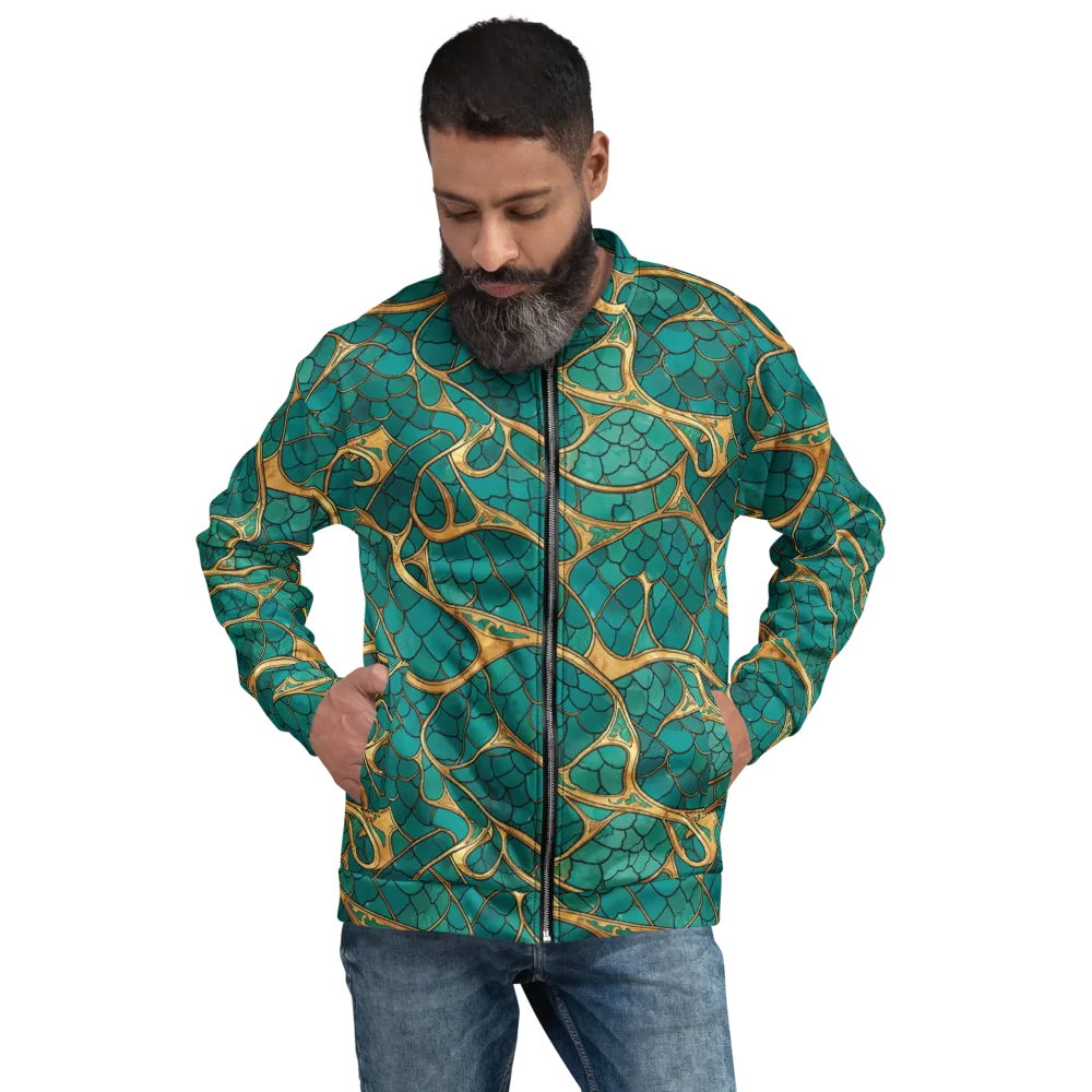 Mermaid Trellis on Bomber Jacket — Front