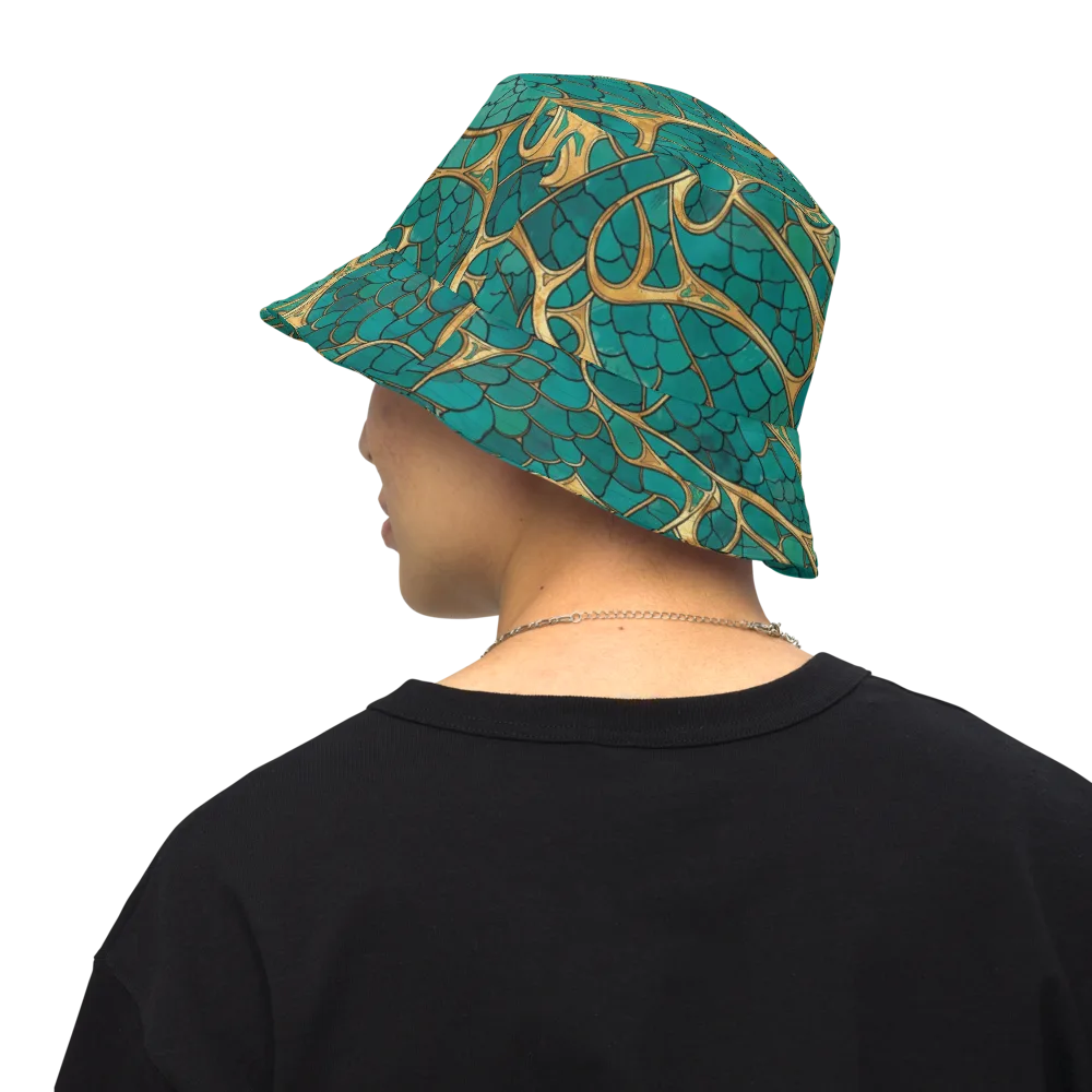 Mermaid Trellis on Reversible Bucket Hat — Back Inside