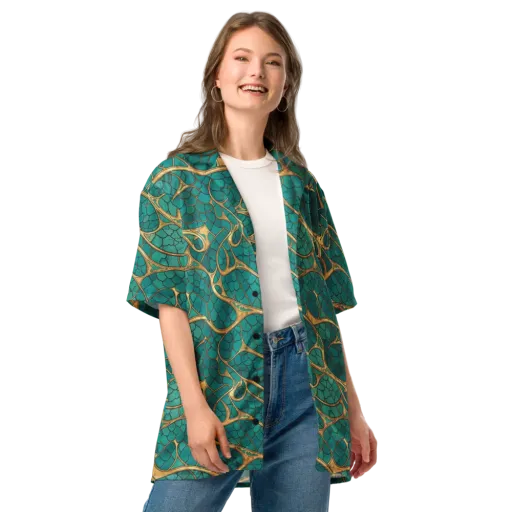 Mermaid Trellis on a Button Shirt