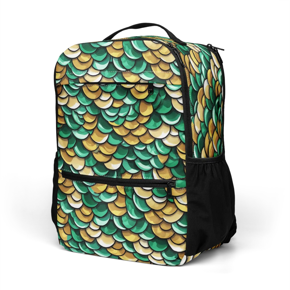 Jade Gilded Scales on Utility Backpack — Left Front