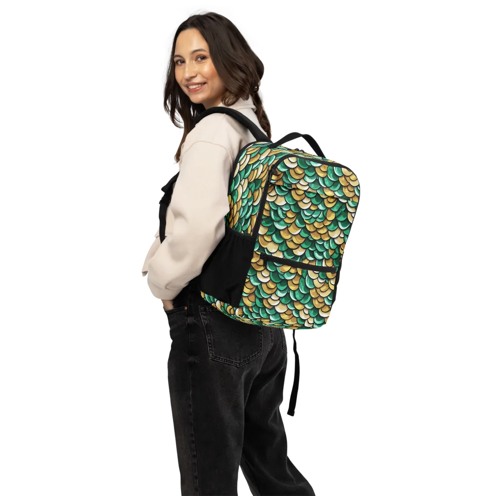 Jade Gilded Scales on Utility Backpack — Back