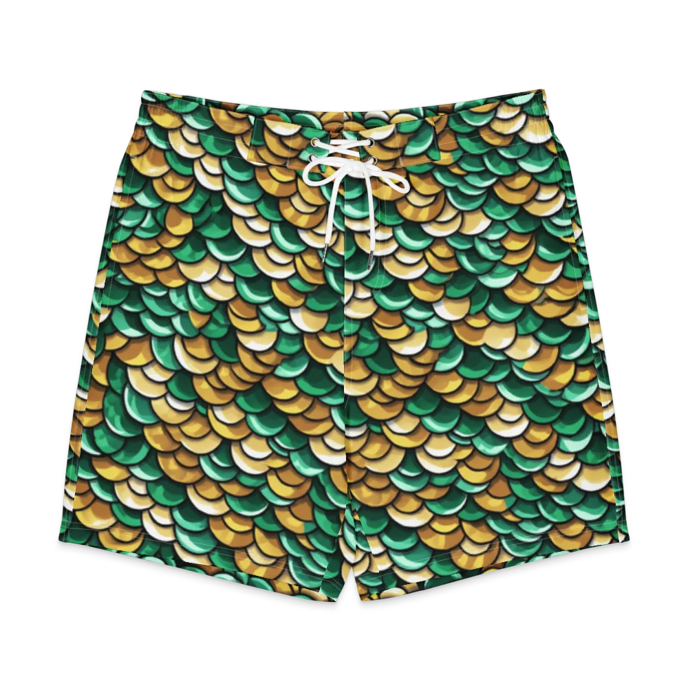 Jade Gilded Scales on Men's Board Shorts — Front
