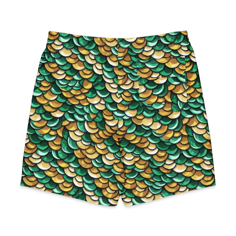 Jade Gilded Scales on Men's Board Shorts — Back