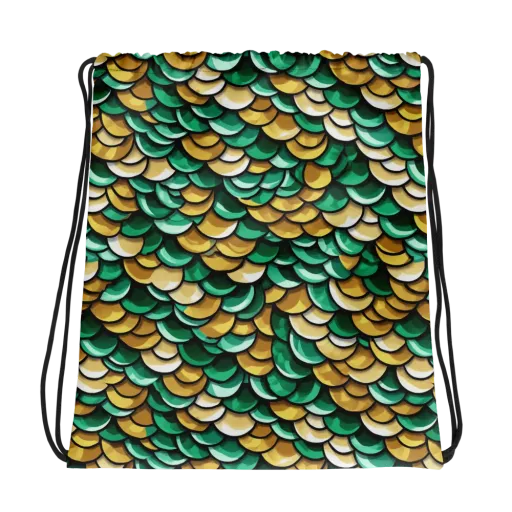 Jade Gilded Scales on a Drawstring Bag