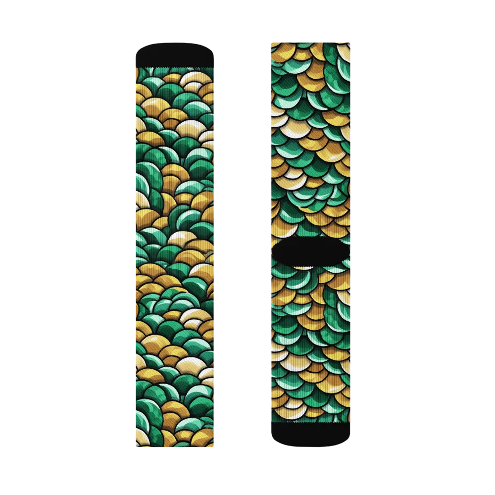 Jade Gilded Scales on Socks — Right Sock