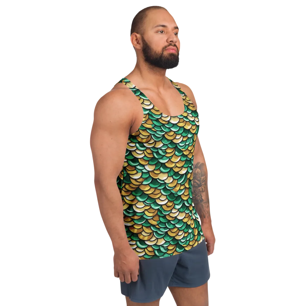 Jade Gilded Scales on Men's Tank Top — Right Front