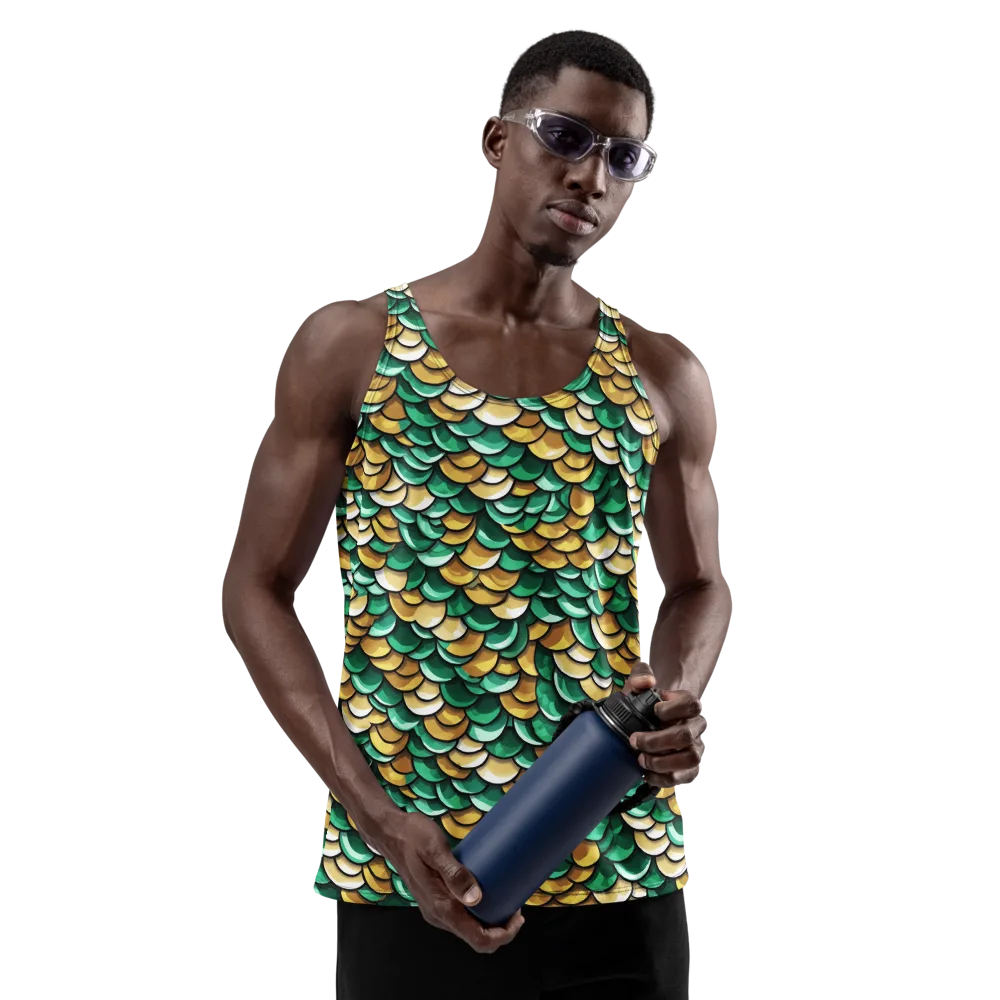 Jade Gilded Scales on Men's Tank Top — Front