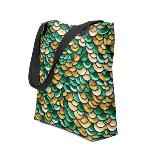 Jade Gilded Scales on a Tote Bag