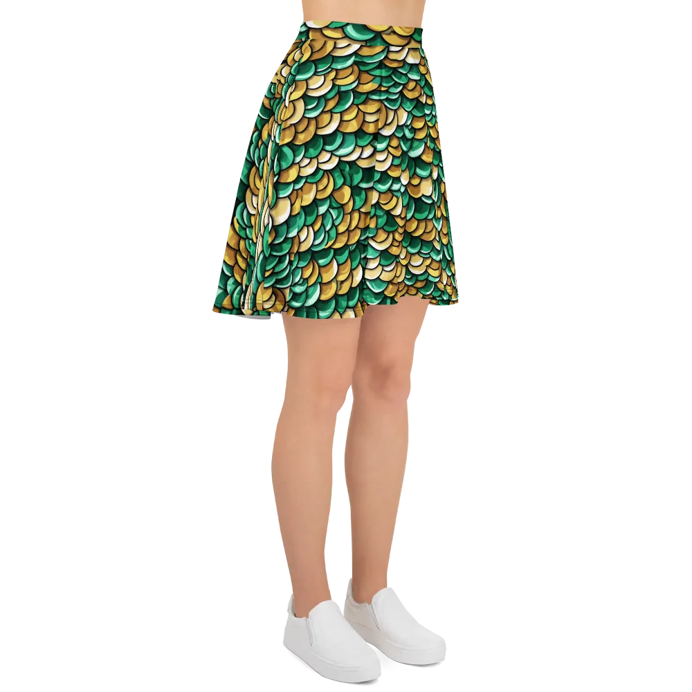 Jade Gilded Scales on Skater Skirt — Right