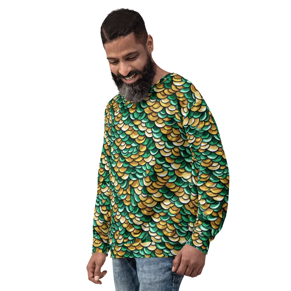 Jade Gilded Scales on Sweatshirt — Left Front