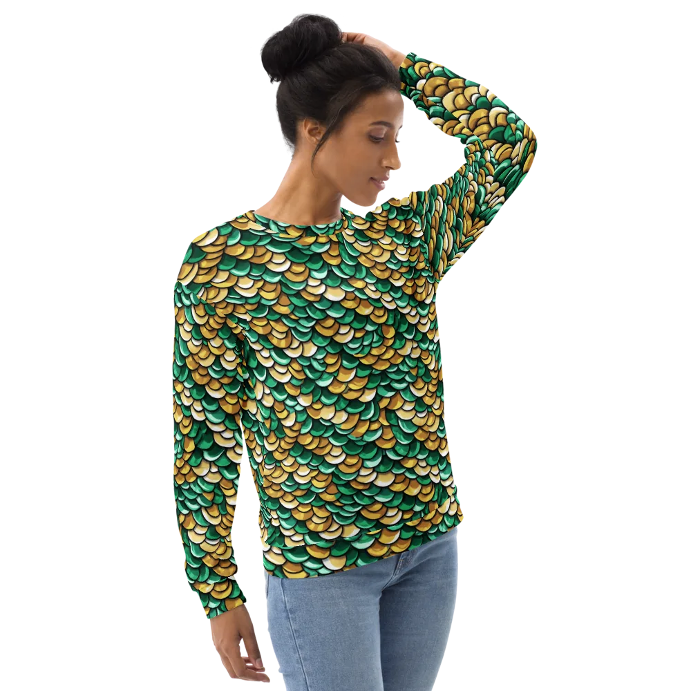 Jade Gilded Scales on Sweatshirt — Right Front