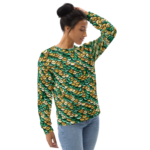 Jade Gilded Scales on a Sweatshirt