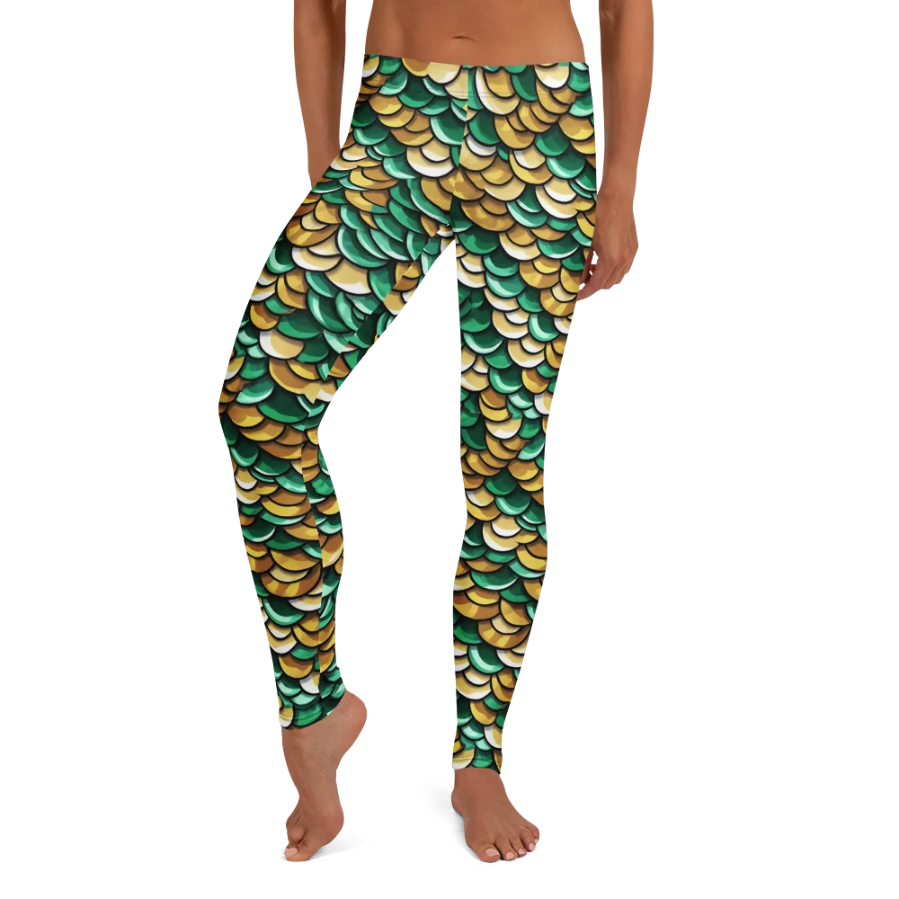 Jade Gilded Scales on Leggings — Front