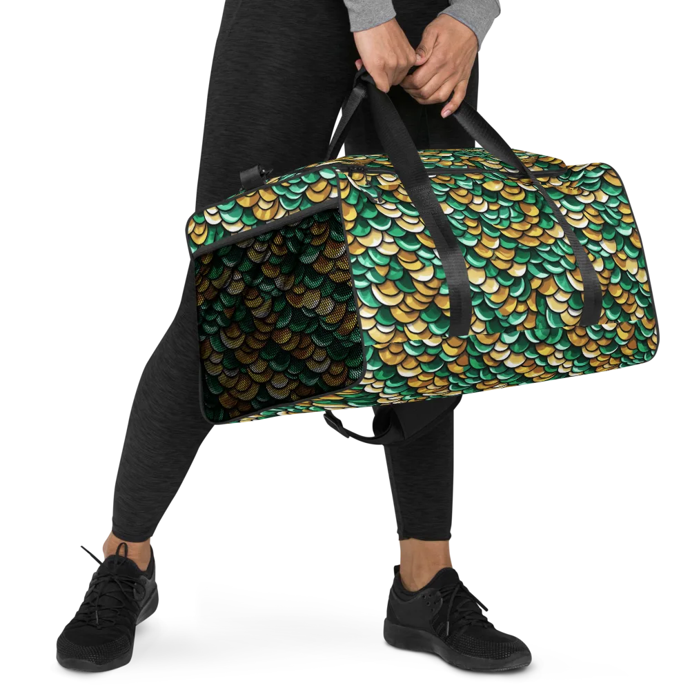 Jade Gilded Scales on Duffle Bag — Right Front