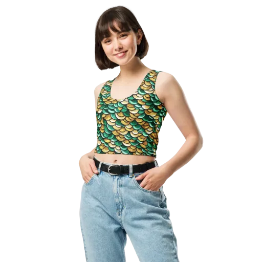 Jade Gilded Scales on a Crop Top
