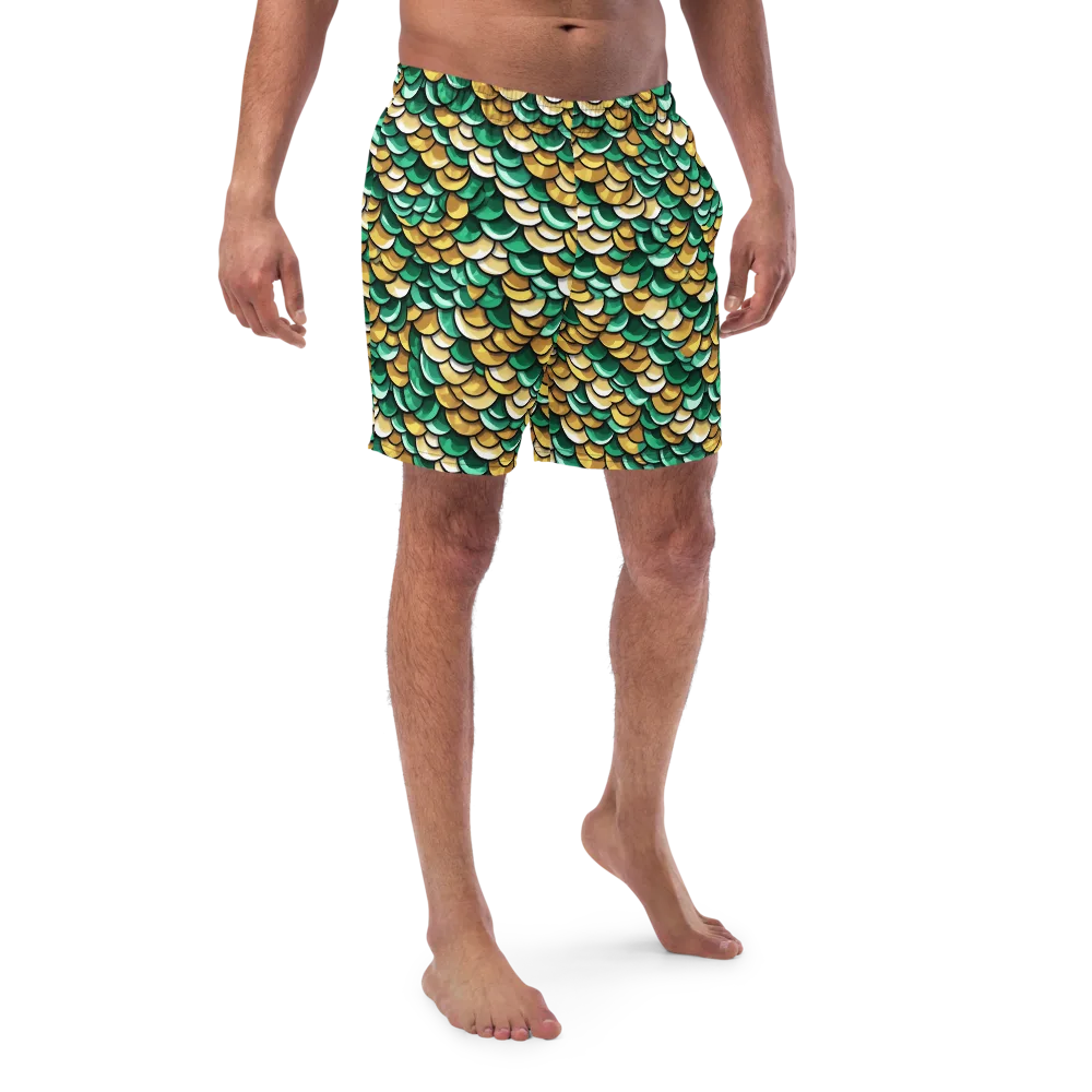 Jade Gilded Scales on Swim Trunks — Front