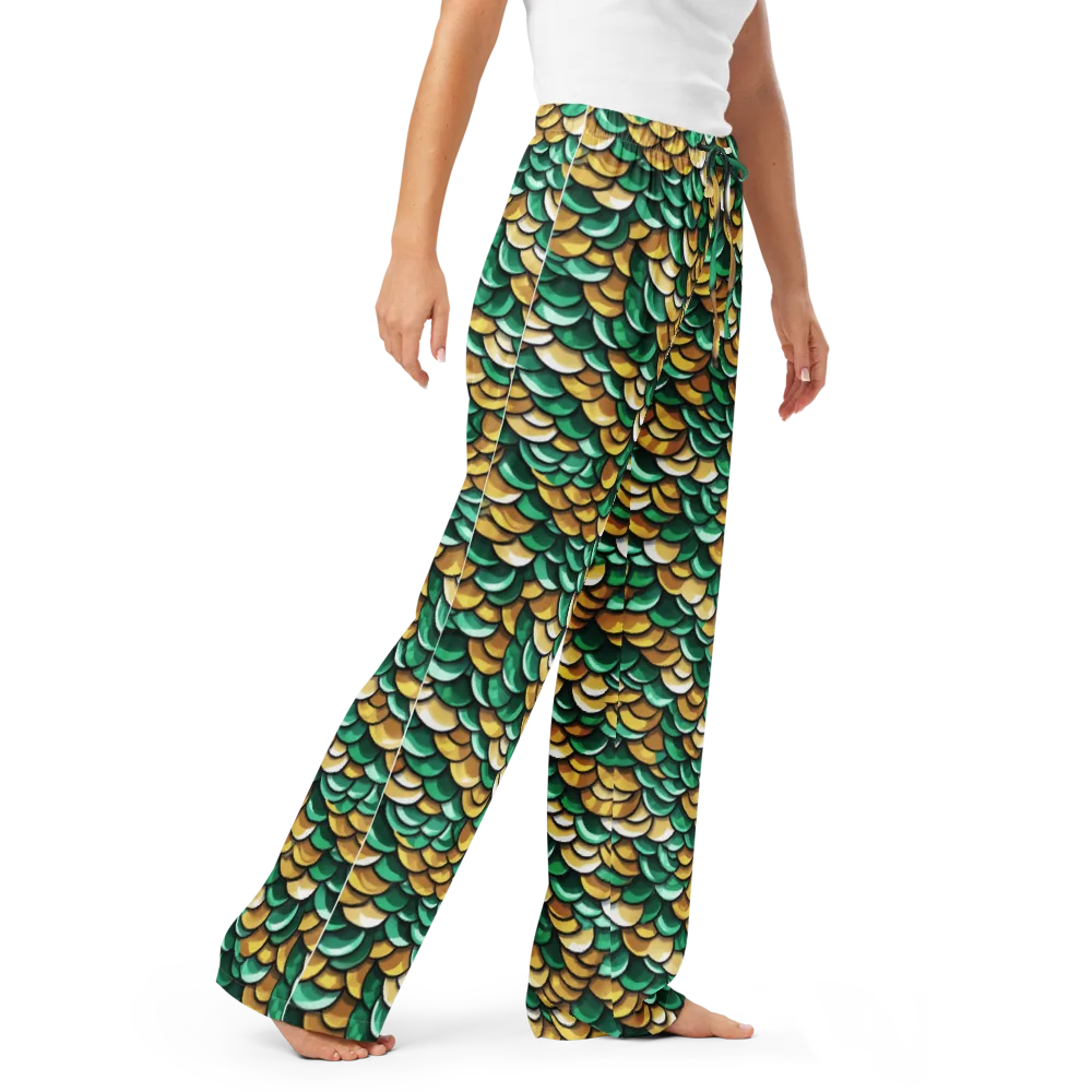 Jade Gilded Scales on Women's Pajama Pants — Right Front